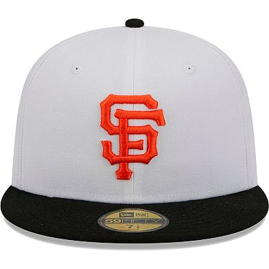 Men's New Era White/Black San Francisco Giants Optic 59FIFTY Fitted Hat