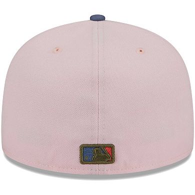 Men's New Era Pink/Blue Chicago Cubs  Olive Undervisor 59FIFTY Fitted Hat