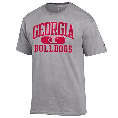 Men's Champion Heather Gray Georgia Bulldogs Arch Pill T-Shirt