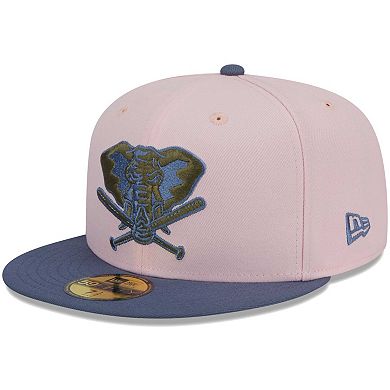 Men's New Era Pink/Blue Oakland Athletics  Olive Undervisor 59FIFTY Fitted Hat