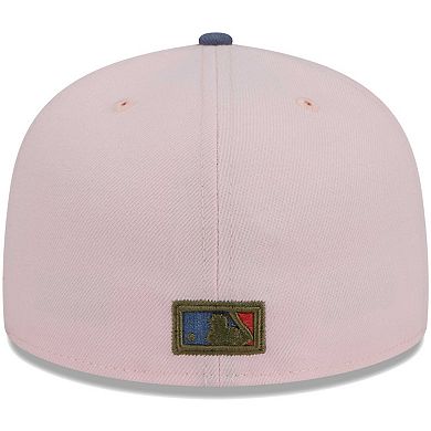 Men's New Era Pink/Blue Oakland Athletics  Olive Undervisor 59FIFTY Fitted Hat