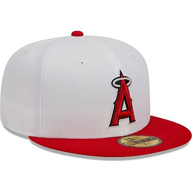 Men's New Era White/Red Los Angeles Angels Optic 59FIFTY Fitted Hat