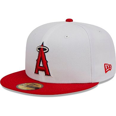 Men's New Era White/Red Los Angeles Angels Optic 59FIFTY Fitted Hat