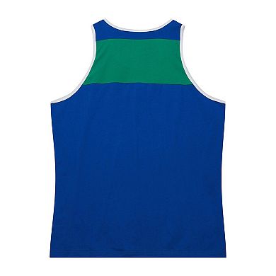 Men's Mitchell & Ness Royal/Green Seattle Seahawks  Heritage Colorblock Tank Top