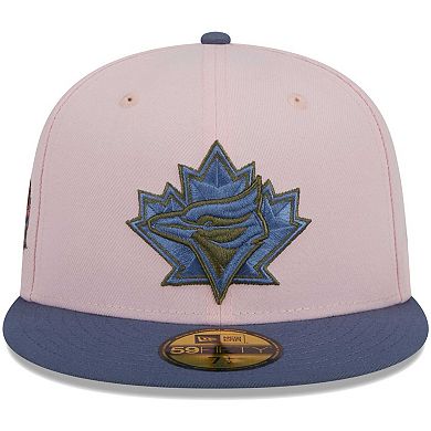 Men's New Era Pink/Blue Toronto Blue Jays  Olive Undervisor 59FIFTY Fitted Hat