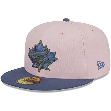 Men's New Era Pink/Blue Toronto Blue Jays  Olive Undervisor 59FIFTY Fitted Hat