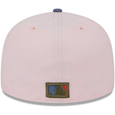Men's New Era Pink/Blue Florida Marlins Cooperstown Collection Olive Undervisor 59FIFTY Fitted Hat