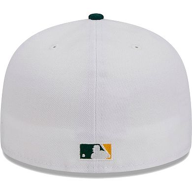 Men's New Era White/Green Oakland Athletics Optic 59FIFTY Fitted Hat