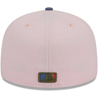 Men's New Era Pink/Blue Pittsburgh Pirates  Olive Undervisor 59FIFTY Fitted Hat