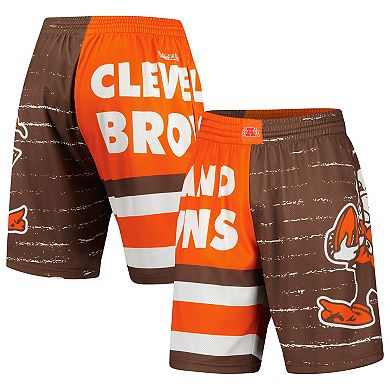 Men's Mitchell & Ness Brown Cleveland Browns Jumbotron 3.0 Shorts
