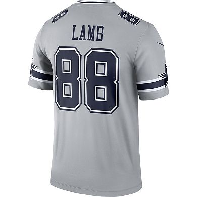 Men's Nike CeeDee Lamb Gray Dallas Cowboys Inverted Legend Jersey