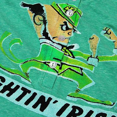 Womens Notre Dame Fighting Irish Original Retro Brand Green Relaxed Henley Tank Top