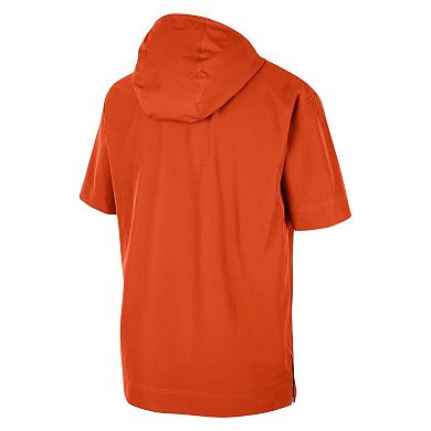 Men's Nike Orange Clemson Tigers Coaches Half-Zip Short Sleeve Jacket