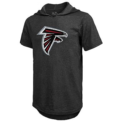 Men's Majestic Threads Bijan Robinson Black Atlanta Falcons Player Name & Number Tri-Blend Slim Fit Hoodie T-Shirt