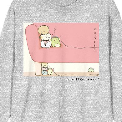 Men's Sumikko Gurashi Cute Stacked Long Sleeve Graphic Tee