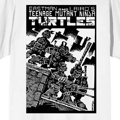 Men's Teenage Mutant Ninja Turtles Comic Origins Turtle Ninjas Crosshatch Art Graphic Tee