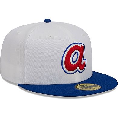 Men's New Era White/Royal Atlanta Braves Optic 59FIFTY Fitted Hat