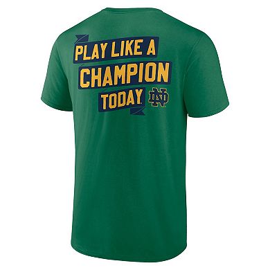 Men's Fanatics Branded Green Notre Dame Fighting Irish Play Like A Champion Today 2-Hit T-Shirt