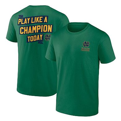 Men's Fanatics Branded Green Notre Dame Fighting Irish Play Like A Champion Today 2-Hit T-Shirt