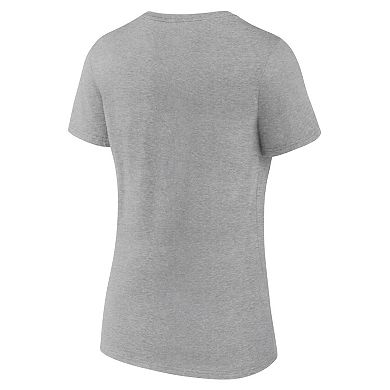Women's Fanatics Branded Heather Gray Tennessee Volunteers Basic Arch V-Neck T-Shirt