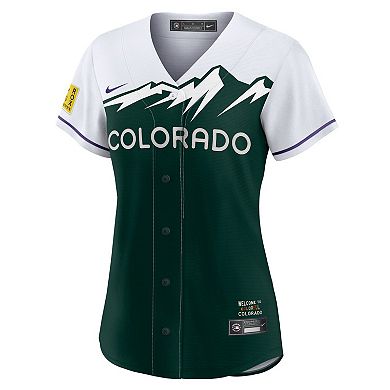 Women's Nike Charlie Blackmon White/Forest Green Colorado Rockies City Connect Replica Player Jersey