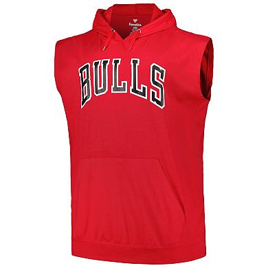 Men's Fanatics Branded Red Chicago Bulls Big & Tall Jersey Muscle Pullover Hoodie