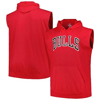 Men's Fanatics Branded Red Chicago Bulls Big & Tall Jersey Muscle Pullover Hoodie