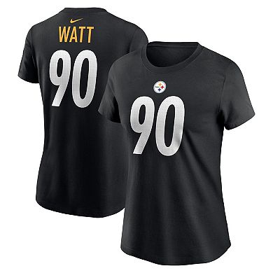 Women's Nike T.J. Watt Black Pittsburgh Steelers Player Name & Number T-Shirt