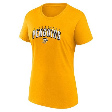 Women's Fanatics Branded Black/Gold Pittsburgh Penguins Two-Pack Fan T-shirt Set