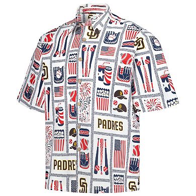 Men's Reyn Spooner White San Diego Padres Americana Button-Up Shirt