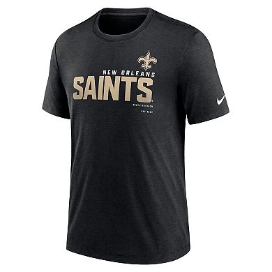 Men's Nike Heather Black New Orleans Saints Team Tri-Blend T-Shirt