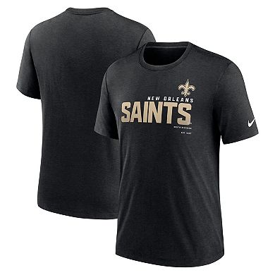 Men's Nike Heather Black New Orleans Saints Team Tri-Blend T-Shirt