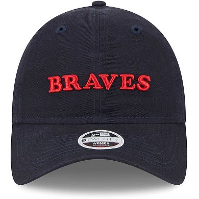 Women's New Era Navy Atlanta Braves Shoutout 9TWENTY Adjustable Hat