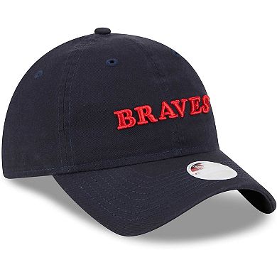 Women's New Era Navy Atlanta Braves Shoutout 9TWENTY Adjustable Hat
