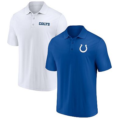 Men's Fanatics Branded Royal/White Indianapolis Colts Dueling Two-Pack Polo Set