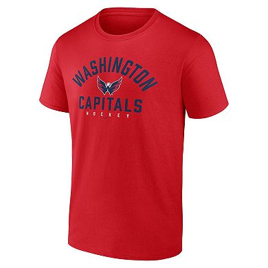 Men's Fanatics Branded Red Washington Capitals Wordmark Two-Pack T-Shirt Set
