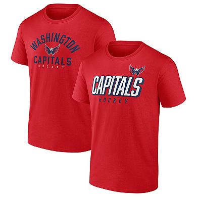 Men's Fanatics Branded Red Washington Capitals Wordmark Two-Pack T-Shirt Set