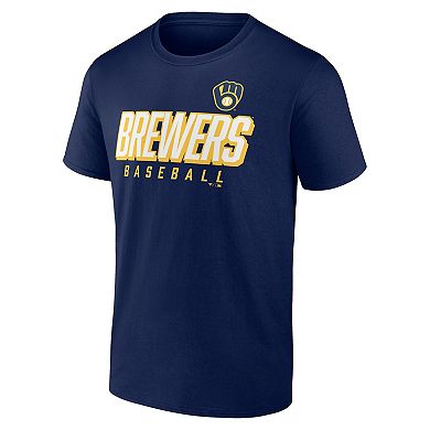 Men's Fanatics Branded Navy/Gray Milwaukee Brewers Player Pack T-Shirt Combo Set