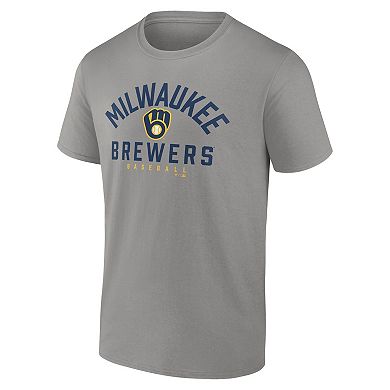 Men's Fanatics Branded Navy/Gray Milwaukee Brewers Player Pack T-Shirt Combo Set