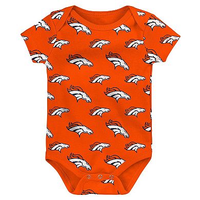 Newborn & Infant Orange/Gray Denver Broncos Two-Pack Double Up Bodysuit Set