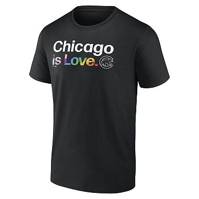 Men's Profile Black Chicago Cubs Pride T-Shirt