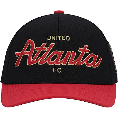 Men's Mitchell & Ness Black Atlanta United FC Team Script 2.0 Stretch Snapback Hat