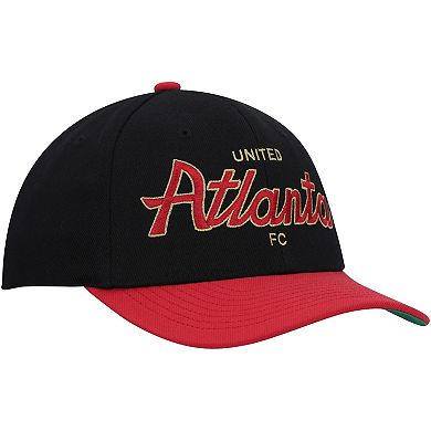 Men's Mitchell & Ness Black Atlanta United FC Team Script 2.0 Stretch Snapback Hat