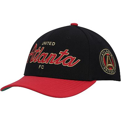 Men's Mitchell & Ness Black Atlanta United FC Team Script 2.0 Stretch Snapback Hat