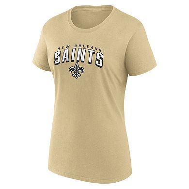 Women's Fanatics Branded  Black/Gold New Orleans Saints Fan T-Shirt Combo Set