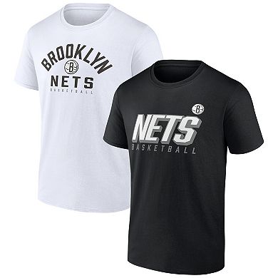 Men's Fanatics Branded Black/White Brooklyn Nets Player Pack T-Shirt Combo Set