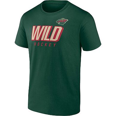 Men's Fanatics Branded Green Minnesota Wild Wordmark Two-Pack T-Shirt Set