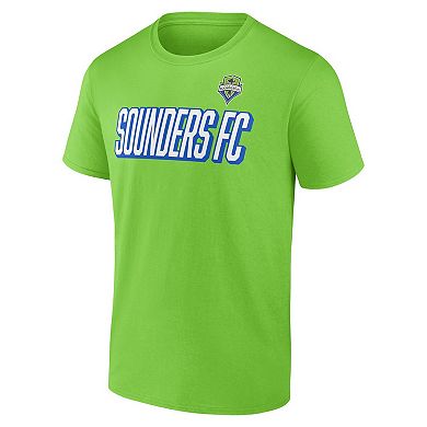 Men's Fanatics Branded Green/White Seattle Sounders FC Two-Pack Player T-Shirt Set