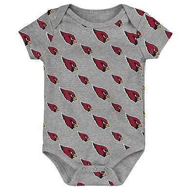 Newborn & Infant Cardinal/Gray Arizona Cardinals Two-Pack Double Up Bodysuit Set