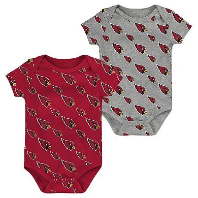 Newborn & Infant Cardinal/Gray Arizona Cardinals Two-Pack Double Up Bodysuit Set